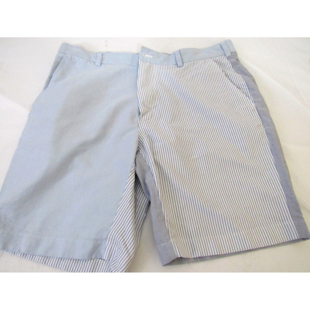 Brooks Brothers Red Fleece‎ Sz 35 Two Tone Blue Cotton Mens Shorts Flat Front